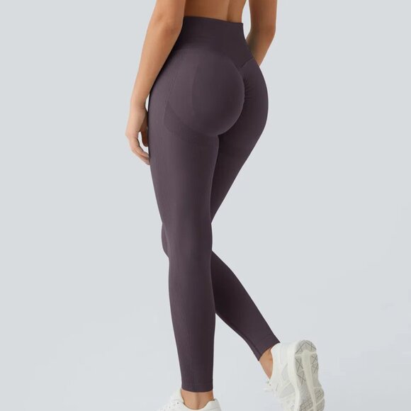 Halara Seamless Flow High Waisted Scrunch Butt Lifting Leggings Night's Purple M - Picture 3 of 10